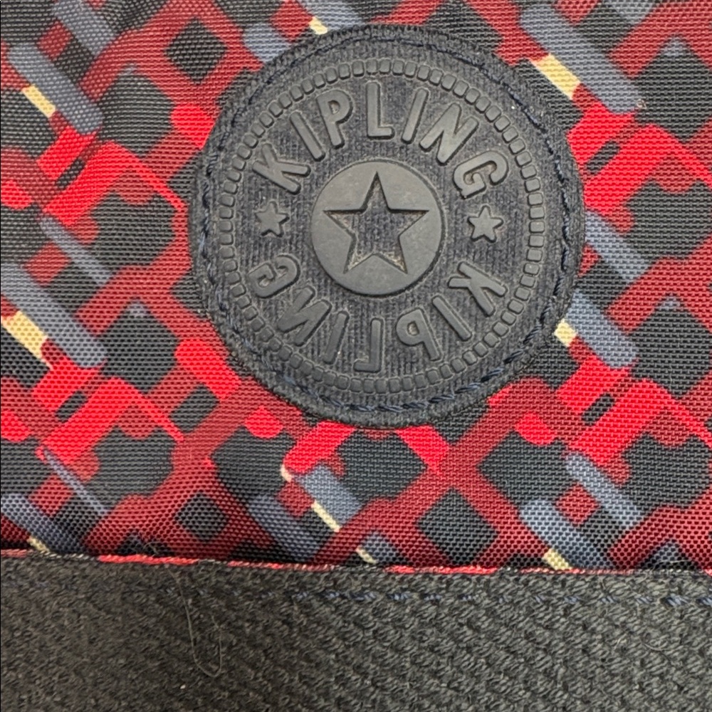 Kipling Red Black Pattern Rectangle Crossbody Bag… - image 3